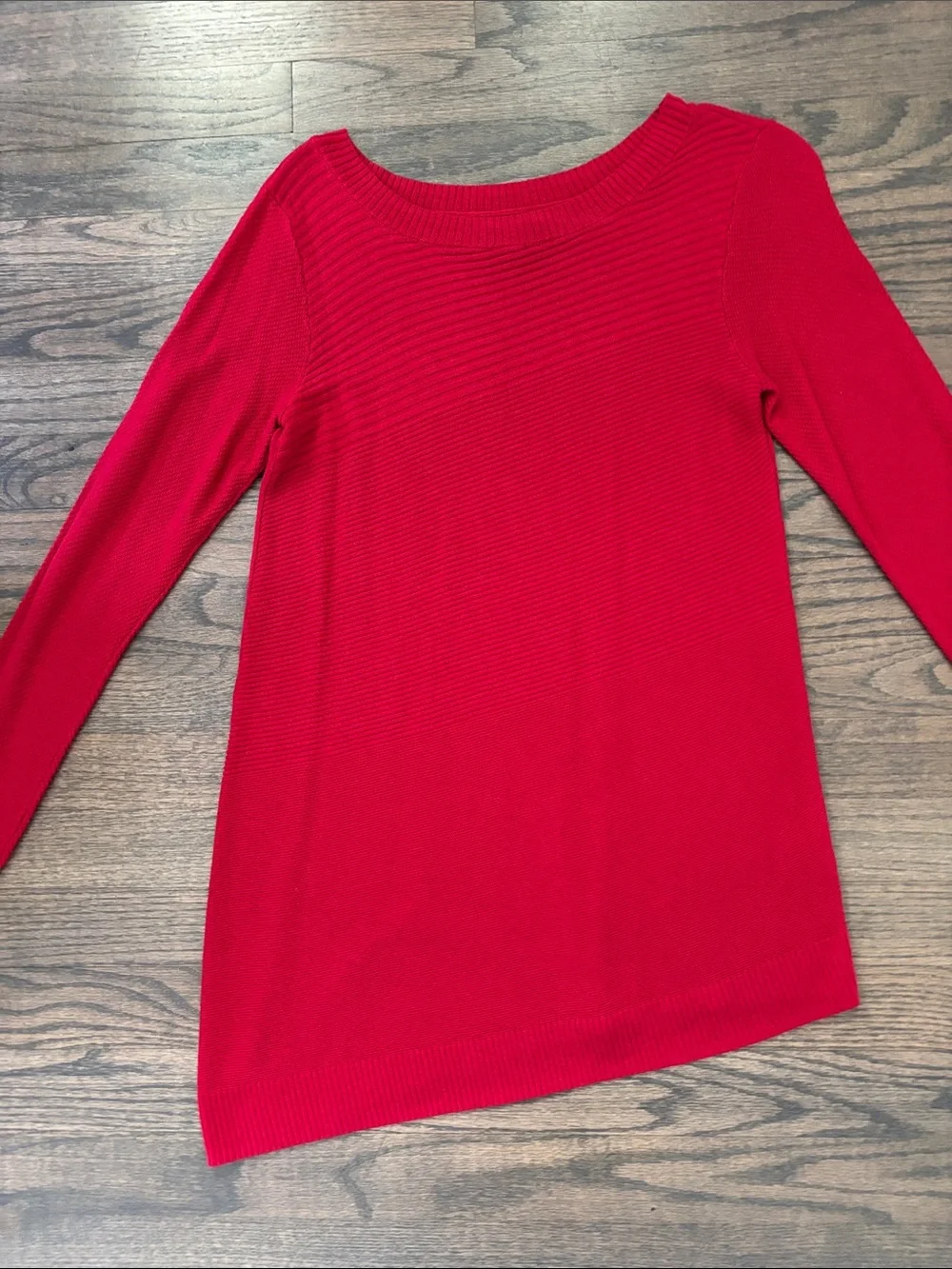 Apt. 9 Red Long Sleeve Ribbed Knit Top
